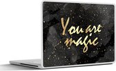 Laptop sticker - 15.6 inch - Quotes - Magic - Goud - Zwart - 36x27,5cm - Laptopstickers - Laptop skin - Cover
