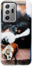 ADEL Siliconen Back Cover Softcase Hoesje Geschikt voor Samsung Galaxy Note 20 Ultra - Berner Sennenhond