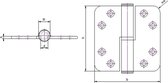 Noxxa paumelle vz 89x125x3mm din ls ronde hoek