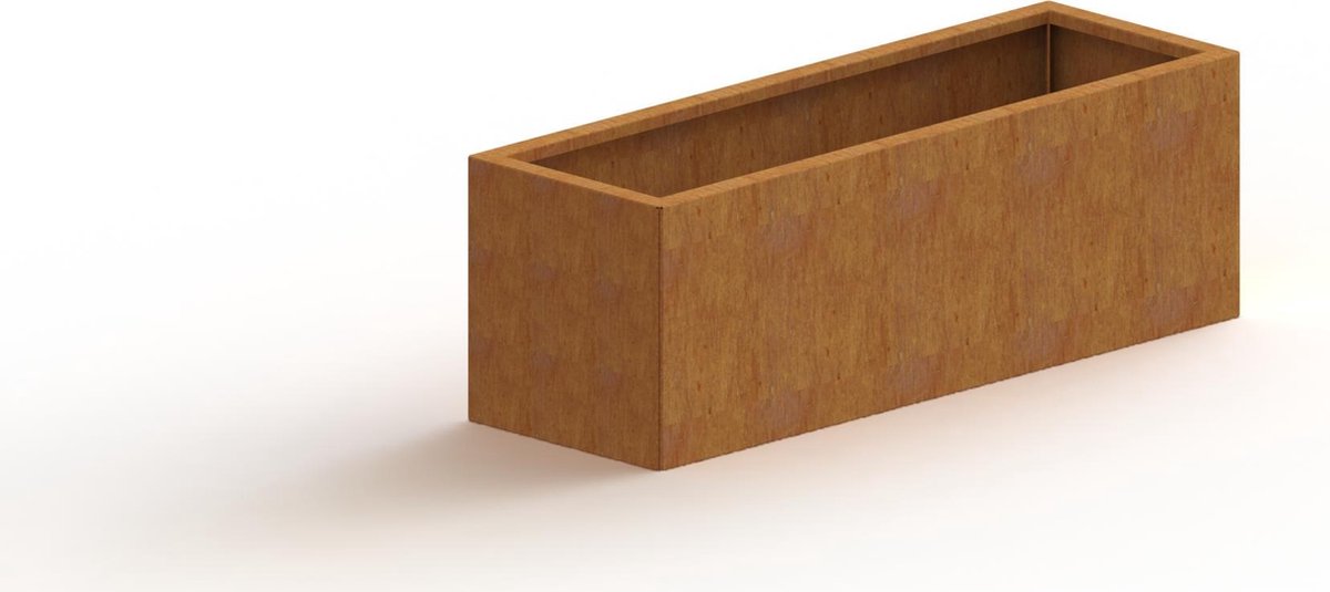 Cortenstaal plantenbak - Rechthoek - 120x40x60cm - Roestkleur - Met bodem - MySteel