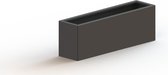 MySteel Gepoedercoat staal plantenbak Texas L120 x B30 cm- Hoogte:  40 cm - Kleur: RAL9005 mat (zwart)