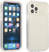 Sliding Camera Cover Design Schokbestendig TPU Frame + Clear PC Case voor iPhone 13 Pro (transparant)