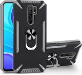 Voor Xiaomi Redmi 9 PC + TPU-beschermhoes met 360 graden draaibare ringhouder (grijs)