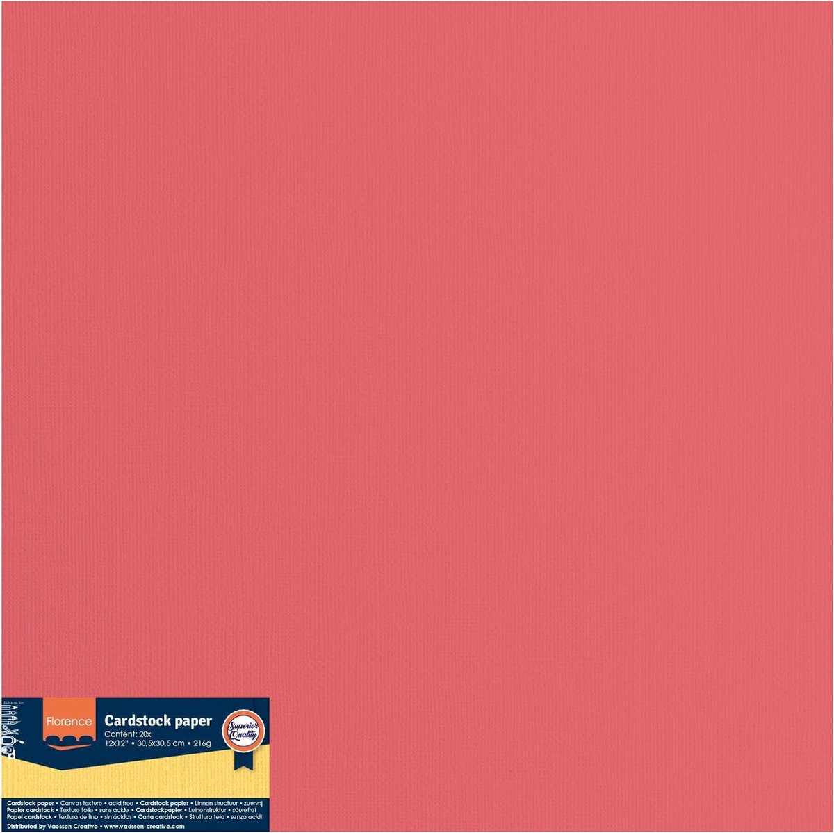 Florence Karton - Rhubarb - 305x305mm - Ruwe textuur - 216g