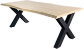 Sense' Living Eettafel Wood Look 220 X 100 Cm Mdf Naturel/zwart