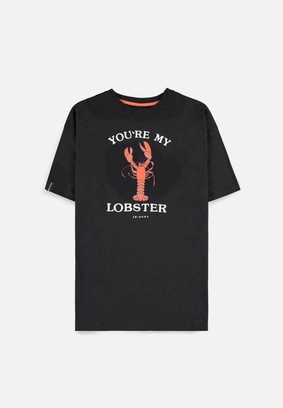 Friends Dames Tshirt You're My Lobster Zwart