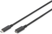Digitus USB-kabel USB 3.2 Gen1 (USB 3.0 / USB 3.1 Gen1) USB-C stekker, USB-C bus 0.70 m Zwart Stekker past op beide man