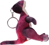 sleutelhanger dino 11 cm roze/zwart