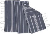 Kleine Hamamdoek Leyla Navy - 100x50cm - dunne katoenen handdoek - sneldrogende saunahanddoek (niet geschikt als lendendoek)