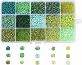 Kralen | Kralen set voor sieraden maken - 15 Kleuren Groen - 3mm - Glas Zaad Kralen - Kit voor Sieraden Maken - Rocaille - DIY - Volwassenen - Kinderen - Kralenset - Seed Beads - Cadeau - MAIA Creative
