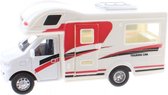 Touring Car camper 12,5 cm diecast wit/rood