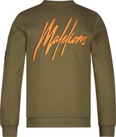 Malelions Junior Pocket Crewneck - Army/Orange