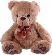 knuffelbeer met strik bruin 25 cm