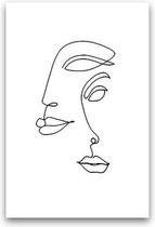 Abstracte Lady Lijntekening Print Poster Wall Art Kunst Canvas Printing Op Papier Living Decoratie 40X50cm Multi-color