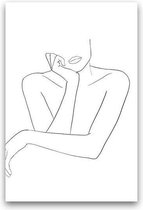 Abstracte Lady Lijntekening Print Poster Wall Art Kunst Canvas Printing Op Papier Living Decoratie 60X90cm Multi-color