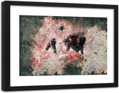 Foto in frame , Abstracte Stieren gevecht , 120x80cm ,  Multikleur , wanddecoratie , Premium print