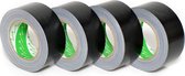 Nichiban gaffa / duct tape 50mm x 25m zwart   -  4 rollen