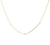 YO&NO - Ketting - Zilver verguld - Anker -  Sterren - 1,1 mm - 41 + 4 cm - Sieraden vrouw -  Zilver 925