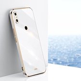 Voor Xiaomi Mi 8 XINLI Straight 6D Plating Gold Edge TPU Shockproof Case (wit)
