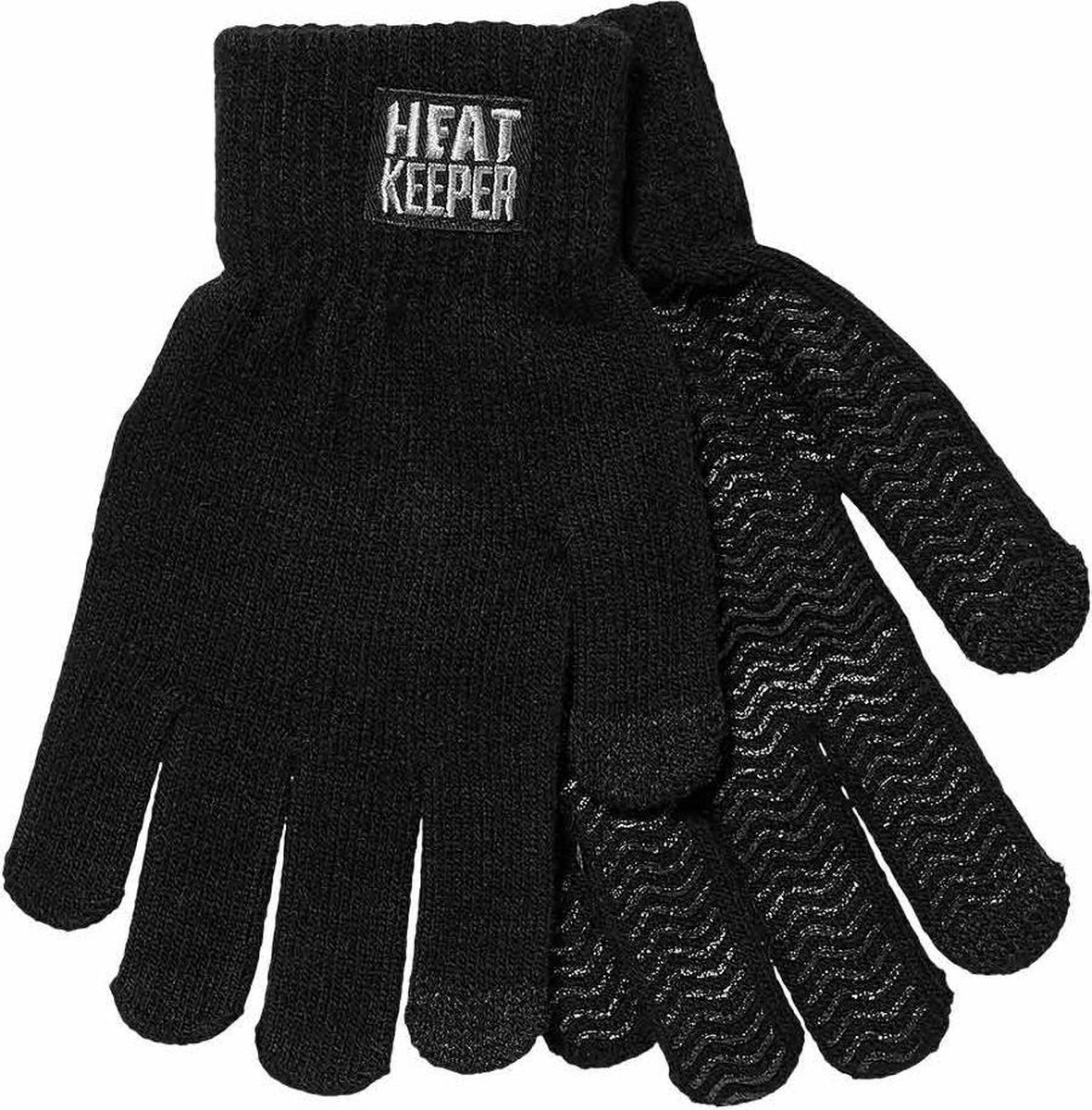 Heat Keeper gebreide sporthandschoenen voor kinderen - zwart - 5-8-Jaar - HEAT KEEPER
