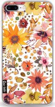 Casetastic Apple iPhone 7 Plus / iPhone 8 Plus Hoesje - Softcover Hoesje met Design - Flowers Gold Print