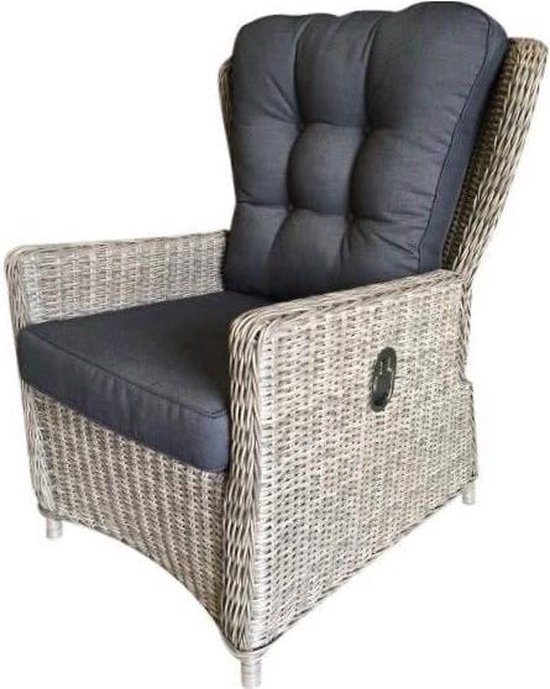 module lettergreep Behoort Marina verstelbare lounge stoel natural kobo grey + royal dark grey |  bol.com