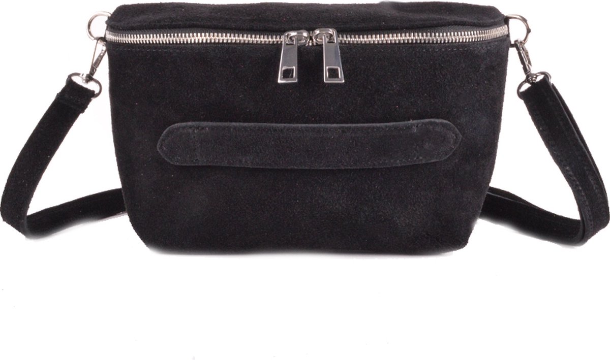 Giuliano suede heuptas Nora - zwart - made in Italy