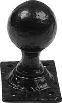 Knopkruk 44mm op rechthoekig rozet 70x50mm draaibaar smeedijzer zwart