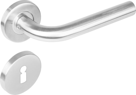 Intersteel Deurkruk - Recht 1270 op rozet staal met SL - RVS - 0035.127003