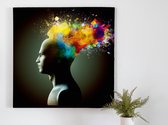 Mindful colorful explosions | Mindful Colorful Explosions | Kunst - 60x60 centimeter op Canvas | Foto op Canvas - wanddecoratie schilderij