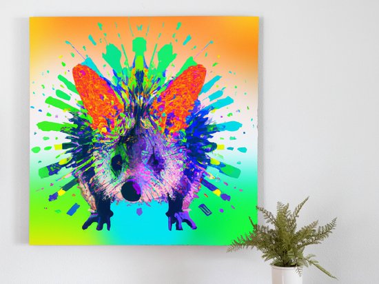 Rainbow Bandicoot Burst kunst - 30x30 centimeter op Canvas | Foto op Canvas - wanddecoratie