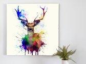 Rainbow Antlers kunst - 30x30 centimeter op Canvas | Foto op Canvas - wanddecoratie