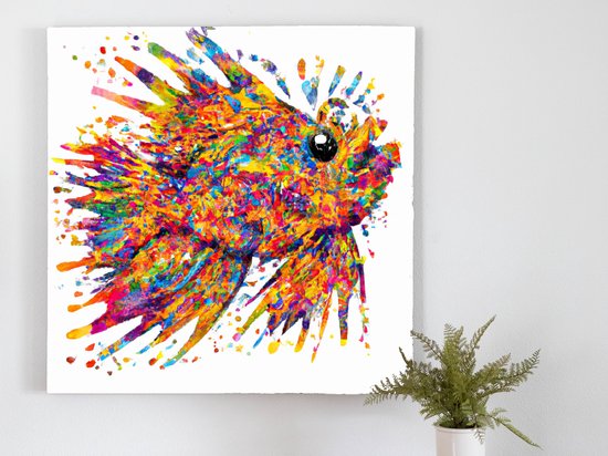 Feebleminded Fish kunst - 60x60 centimeter op Canvas | Foto op Canvas - wanddecoratie