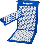 Spijkermat - Acupressuur mat - Shakti mat - Spijkermat met kussen - Massage mat - 130 x 50 x 2.5 cm - Donkerblauw