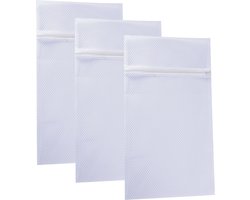 MSV Waszak voor kwetsbare kleding wasgoed/waszak - 3x - wit - XL size - 60 x 90 cm