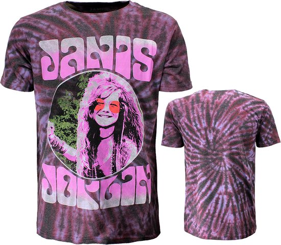 Janis Joplin Pink Shades Dip Dye T-Shirt - Officiële Merchandise