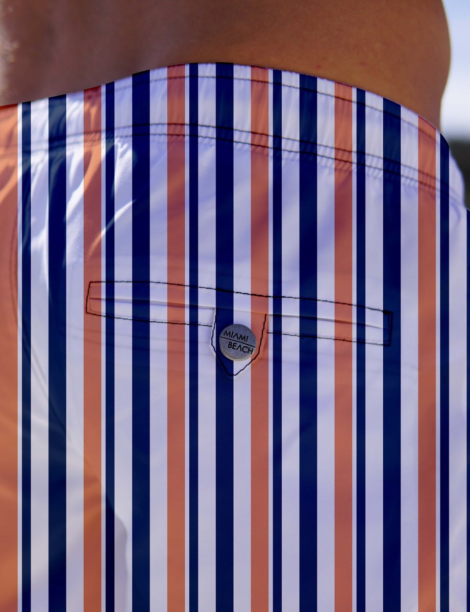 Miami Beach | Hoogwaardige Kwaliteit Zwemshort | Zwembroek | Beachshort | Heren | Sneldrogend | | 182 Colored Stripes — afbeelding 5