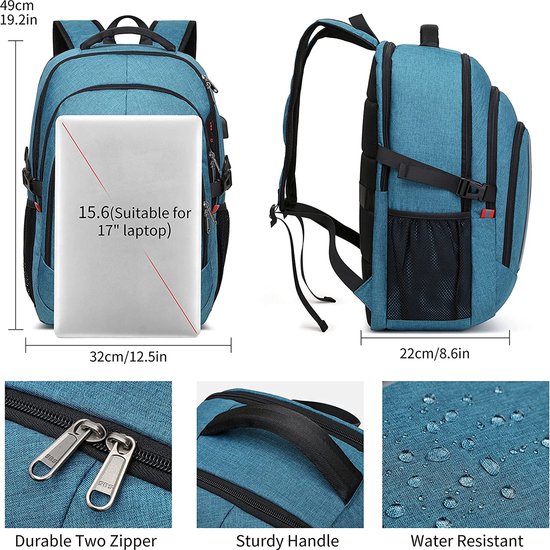 Anti-Diebstahl Rucksack Mit USB-Ladefunktion - Wasserdichtes Laptop-Backpack 17 Zoll