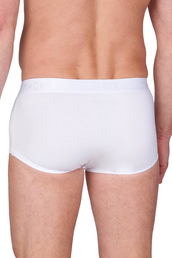 Witte Ten Cate slip met witte tailleband met logo, van achteren gezien.