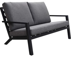 Loungebank Bezano | 2 personen | Grey/Matt Black | Aluminium