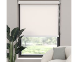 Dutchblinds Rolgordijn - lichtdoorlatend - Sneeuw Wit - 145x275cm - Raamdecoratie op maat