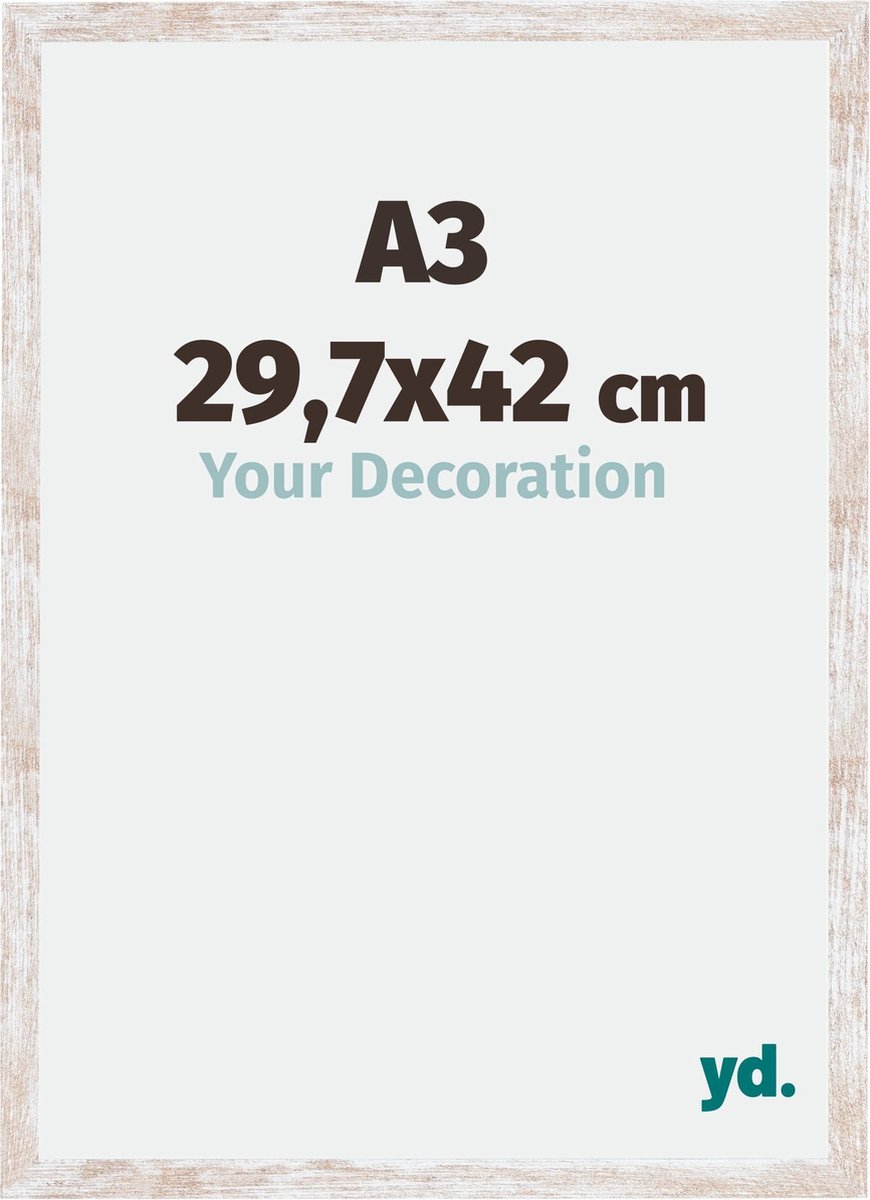 yd. Your Decoration - Fotolijst A3 29,7x42 cm - MDF - White Wash - Catania