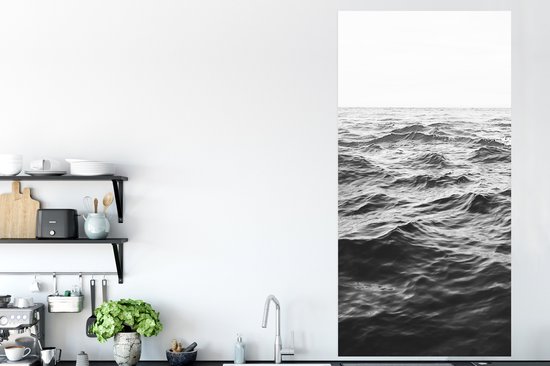 Poster Zee - Water - Natuur - Zwart wit - 75x150 cm