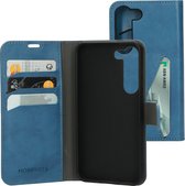 Mobiparts hoesje geschikt voor Samsung Galaxy S23 - Wallet/Boekhoesje - Eco Leer - Magneet Sluiting - Opberg vakken - Blauw