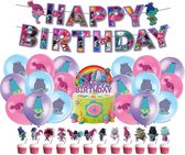 Ballonnen pakket roze - Blauw - Kinderverjaardag - Kinderfeestje - Taart topper - Cup cake toppers - Slinger -
