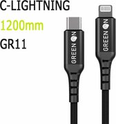 USB-C naar USB Lightning - 1.2M - hoogwaardige oplaadkabel voor het opladen en synchroniseren van Apple apparaten met een Lightning connector - GR11 - Green On
