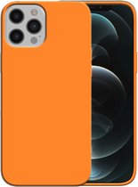 Coque en Siliconen Smartphonica pour coque iPhone 12 Pro Max avec intérieur souple - Oranje / Coque arrière