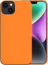 Smartphonica Siliconen hoesje voor iPhone 14 Plus case met zachte binnenkant - Oranje / Back Cover geschikt voor Apple iPhone 14 Plus