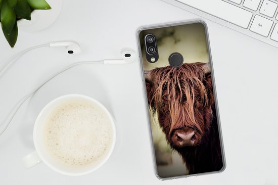 Convient pour coque Huawei P20 Lite (2020) - Highlander écossais - Lumière - Portrait - Nature - Coque de téléphone en Siliconen