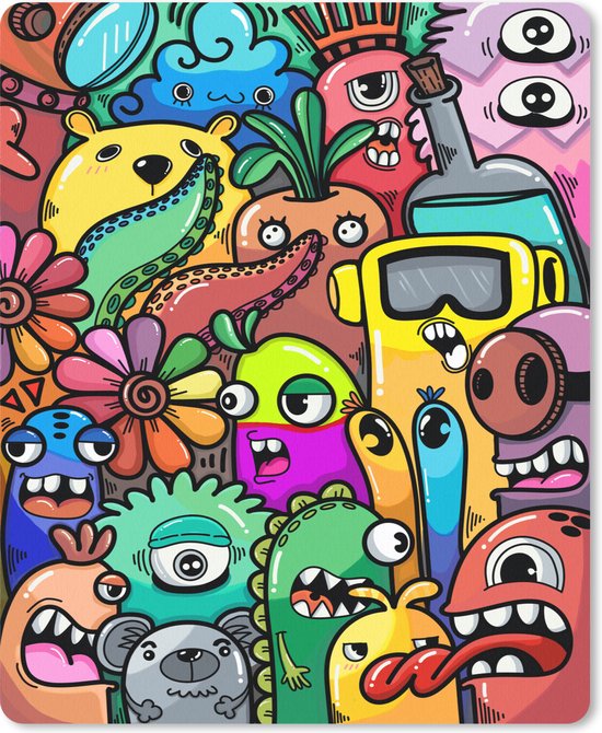 Tapis de souris 19x23 cm - Monster - Motifs - Motifs végétaux - Fleurs - Motifs arc-en-ciel - Enfants - Tapis de souris